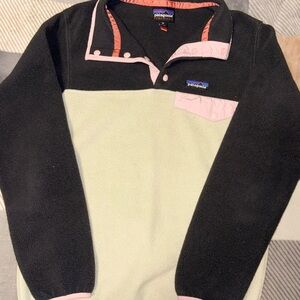 Black, Pink and Cream Synchilla Snap Fleece Size XS